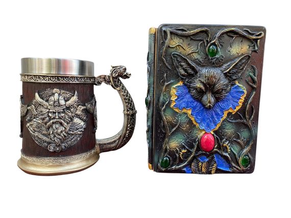 Подарунковий набір Кухоль 3D Берсерк-Віникінг і Блокнот 3D «Лісовий Грімуар Лиси»