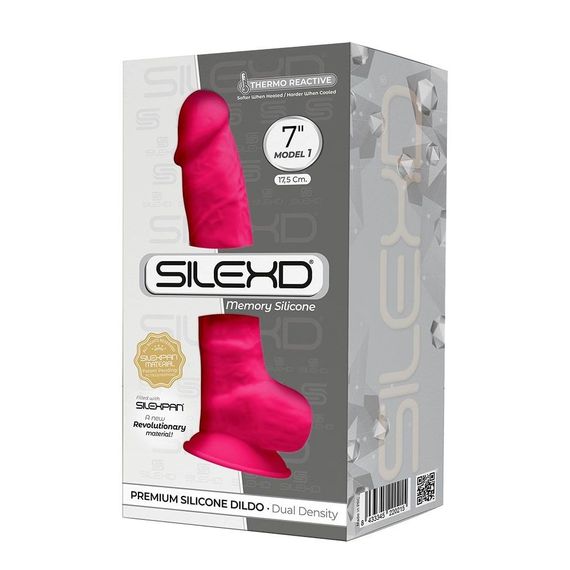 Фалоімітатор SilexD Johnny Pink (MODEL 1 size 7in), двошаровий, силікон + Silexpan, діаметр 3,8см | Зображення 2