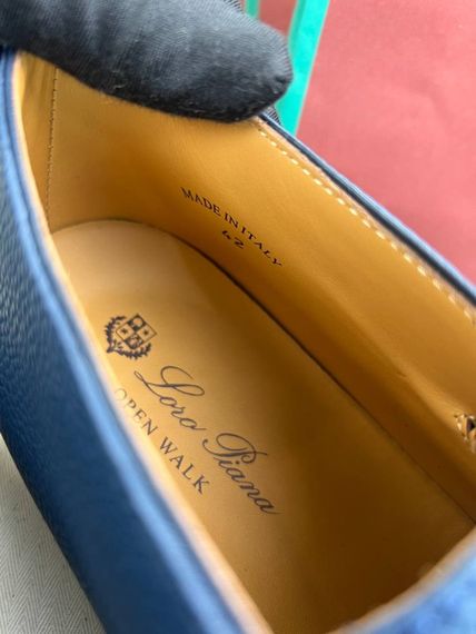 Лофери Loro Piana Open Walk синього кольору з натуральної шкіри ob405 | Зображення 8