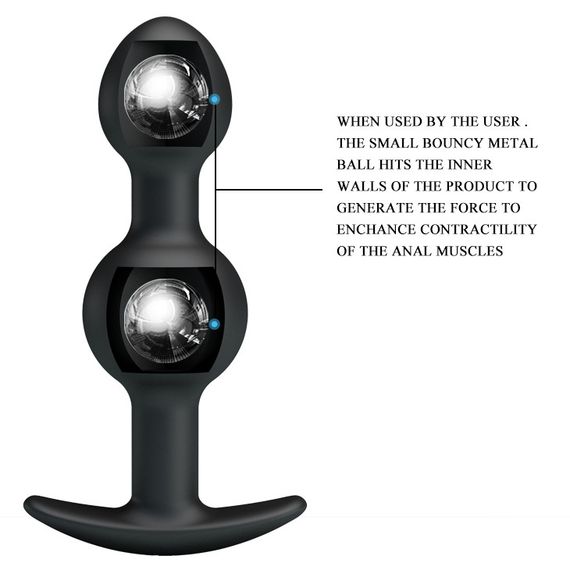 Анальна пробка - Pretty Love Special Anal Stimulation Anal Balls 4.05" Black sexstyle | Зображення 7