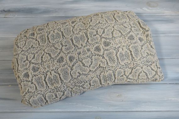 Жаккардовый чехол на диван + 2 кресла Stone без юбки ванильный | Зображення 1