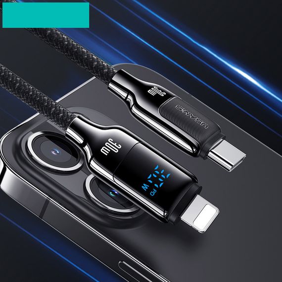 Дата кабель Usams US-SJ741 Digital Display HX Ser. Type-C to Lightning 30W (1.2m) Tarnish | Зображення 2