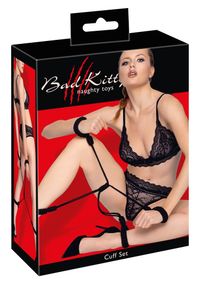 Система фіксації БДСМ-наручники для бондажу Bad Kitty Handcuffs S/M — бавовняна мотузка, 4 регульовані петлі