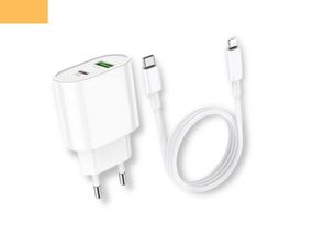 Мережевий зарядний пристрій блок живлення для телефону та планшета XPRO C95A PD20W+QC3.0 Type-C to Lightning білий (33262-01)