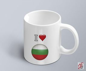 Чашка  з принтом я люблю Болгарію з зображенням прапору  (02010109049)