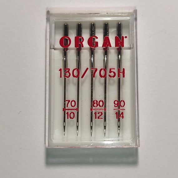 Голки швейні універсальні ORGAN №70/80/90 пластиковий бокс 5 штук для побутових швейних машин (6509)