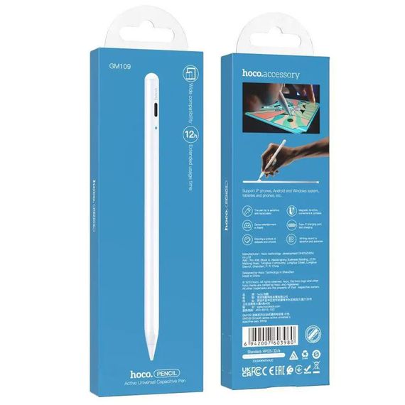 Стілус Hoco GM109 Universal Capacitive Pen White | Зображення 2