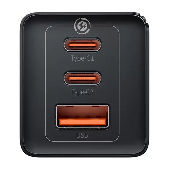 МЗП Baseus GaN5 Pro 65W 2Type-C+USB 100W EU (CCGP12020) Black | Зображення 2