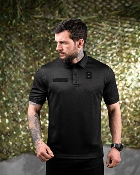 Тактическая футболка PATRIOT поло полиция черная  ВТ7422 | Зображення 1