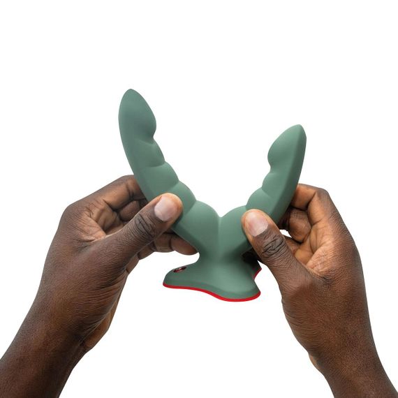 Двойной фаллоимитатор Fun Factory RYDE wild olive, гибкие стволы, присоска sexstyle | Зображення 5