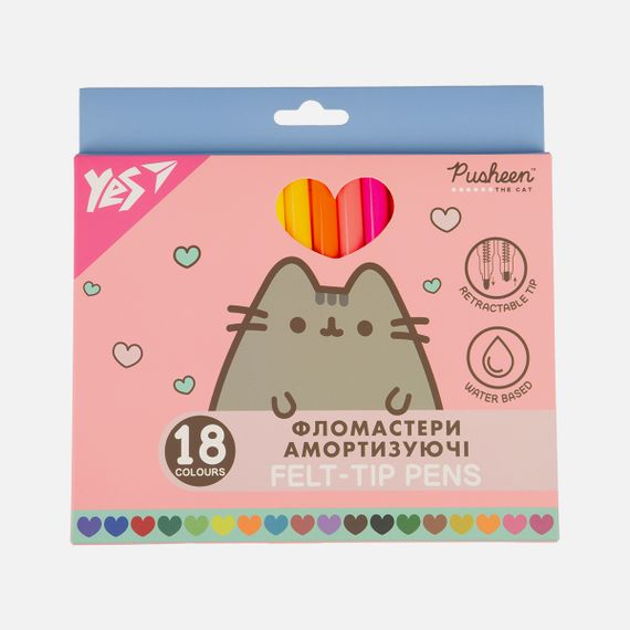 Набор фломастеров амортизирующих YES Pusheen 650583 18 цветов