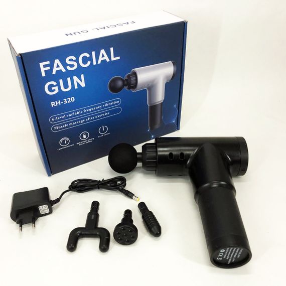 Масажер акумуляторний для тіла м'язовий портативний ручний Fascial Gun KH-320, Вібраційний пістолет TP-82 | Зображення 2