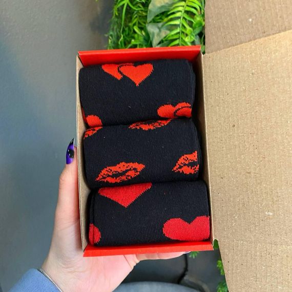 Подарочный набор мужских носков в коробке размер 40-45 3 пары цвет черный ч3бокс026 | Зображення 1