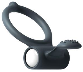 Ерекційне кільце Dorcel Power Clit Black V2 з вібрацією та язичком з щіточкою Sex Aura