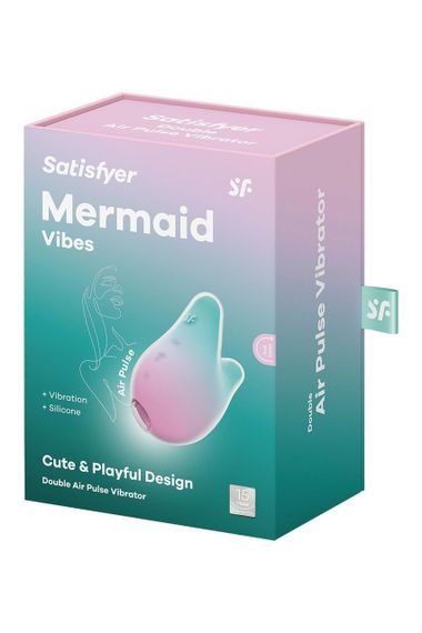 Вакуумний стимулятор із вібрацією Satisfyer Mermaid Vibes, м'ятно-рожевий Sex Aura | Зображення 4