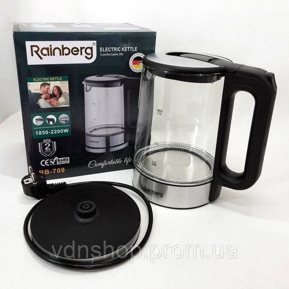 Электрический чайник с индикатором включения Rainberg RB-709, Надежный электрочайник IG-42 | Зображення 3
