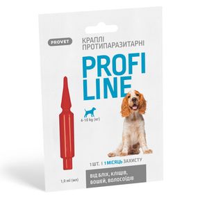 Краплі від бліх, кліщів та вошей Provet Profiline для собак 4-10 кг 1 піп
