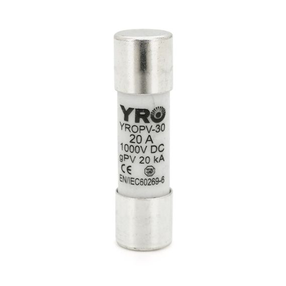 Плавкий предохранитель YROPV-30.20A, 1000V dc, 10x38mm, постоянное напряжение
