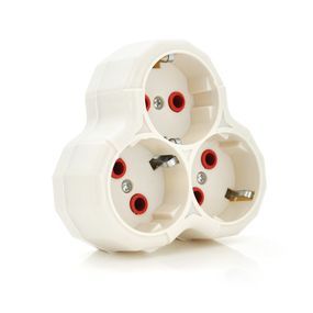 Розетка тройник с заземлением AK303 Light,White,Q12