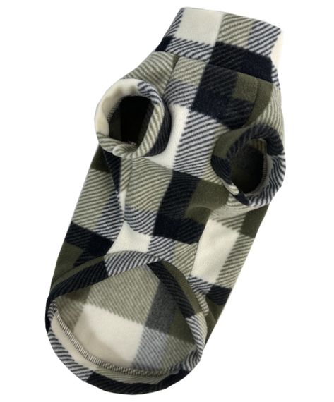 Светр для котiв флiс картатий оливка SC-20 | Зображення 3