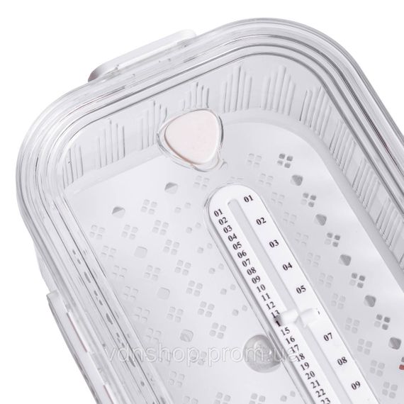 Контейнер для еды пластиковый 32.5х22.5х11 см пищевой контейнер с индикатором даты 4.2 л Белый HP-27-2 | Зображення 9