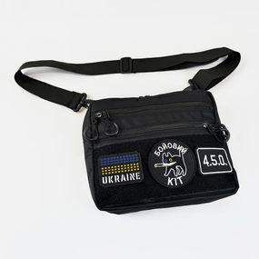 Тактическая сумка для патчей Cordura 600D — 5 карманов, мессенджер черный из ткани