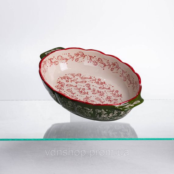 Форма для запікання Vintage 30×18×5 (см) овальна форма для випікання в духовці з ручками Зелена HM05-02 | Зображення 1