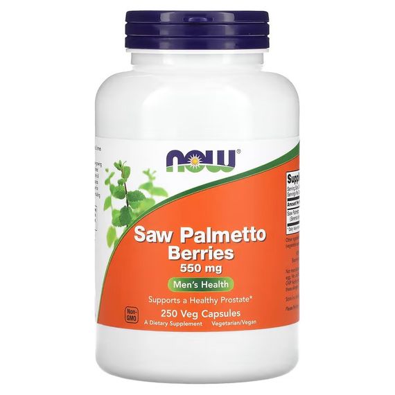 Со пальметто NOW Saw Palmetto Berries, 550 mg, 250 Veg Capsules