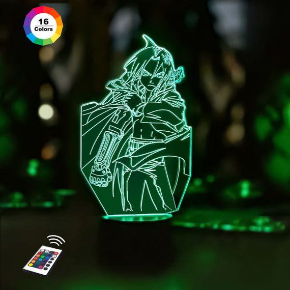 3D светильник ночник с пультом "Эдвард Элрик" 3DTOYSLAMP