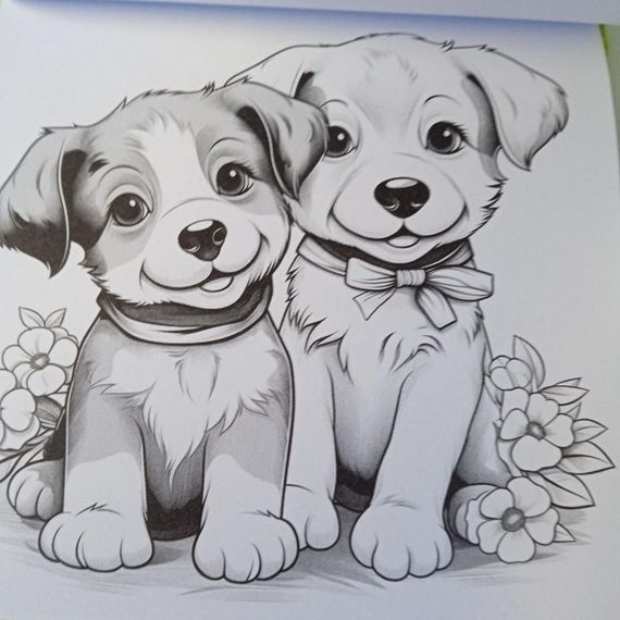 Розмальовка антистрес   Puppies 140Х140 см, 24 аркуші, тверда обкладинка | Зображення 2