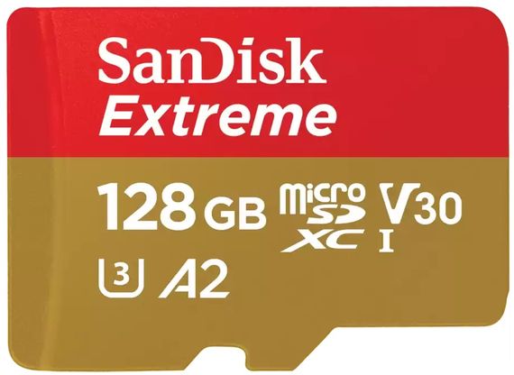 Карта пам'яті SanDisk 128GB microSDXC C10 UHS-I U3 R190/W90MB/s Extreme V30 (SDSQXAA-128G-GN6MN)