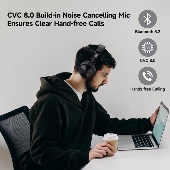 Гарнітура OneOdio Studio Pro C, Bluetooth+3,5мм, Black | Зображення 7