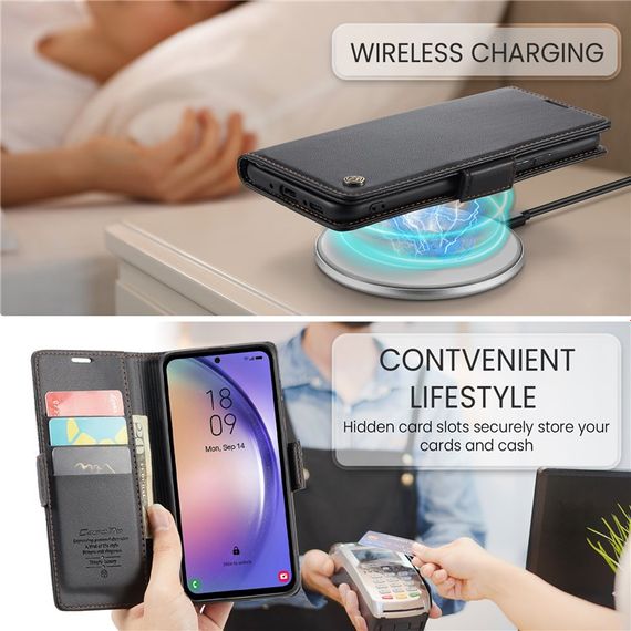 Кожаный чехол-книжка Retro Case для Samsung Galaxy A35 цвет Черный | Зображення 6