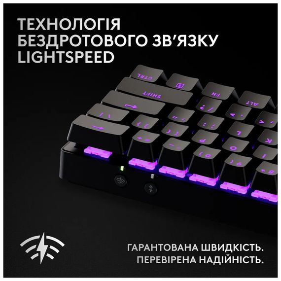 Клавіатура Logitech G Pro X 60 Lightspeed GX Tactile Wireless/Bluetooth UA Black (920-011911) | Зображення 8