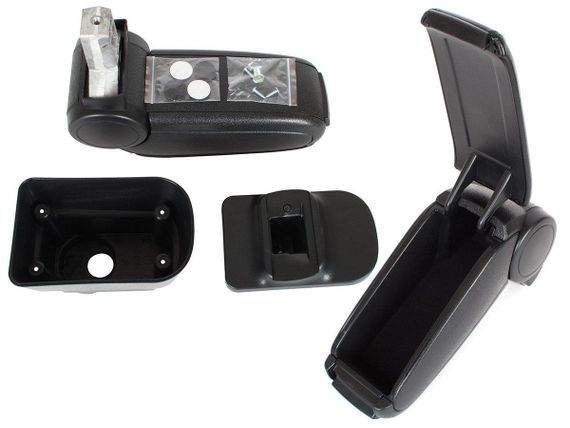 Fiat Punto EVO (09-12) подлокотник в сборе черная искусственная кожа + монтажный комплект, Фиат Пунто Эво | Зображення 1