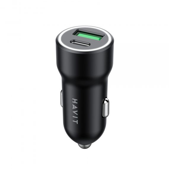 Автомобільний зарядний пристрій HAVIT HV-CC613 20W USB+USB-C | Зображення 1