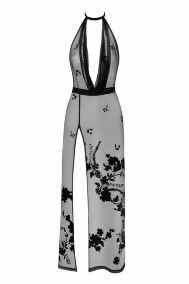 Сукня Noir Handmade F312 Divinity, M, black, прозора, до підлоги, відкрита спина, розріз збоку | Зображення 3