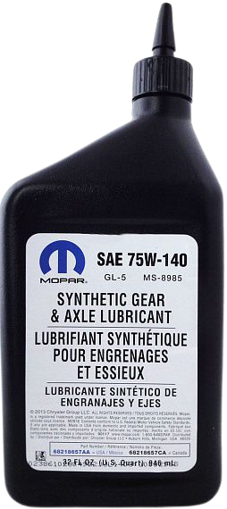 Трансмісійна олива Mopar Gear Oil 75W-140 GL-5 1л.