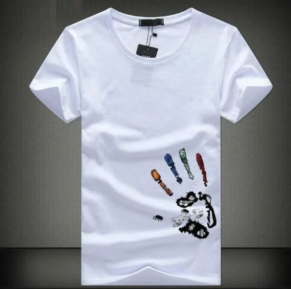 Футболка мужская с принтом повседневная L Белая