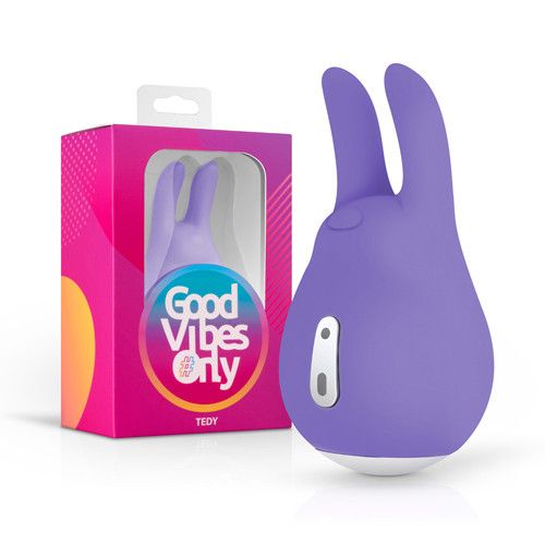 Вібратор для клітора із вушками Tedy Good Vibes Only, силіконовий, фіолетовий, 9.5 см Sex Aura