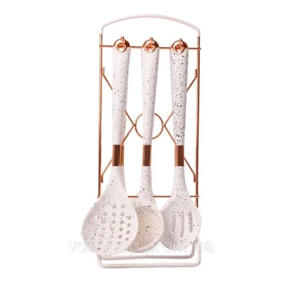 Набір кухонного приладдя на підставці 6 штук кухонні аксесуари Граніт YRUR7 | Зображення 1