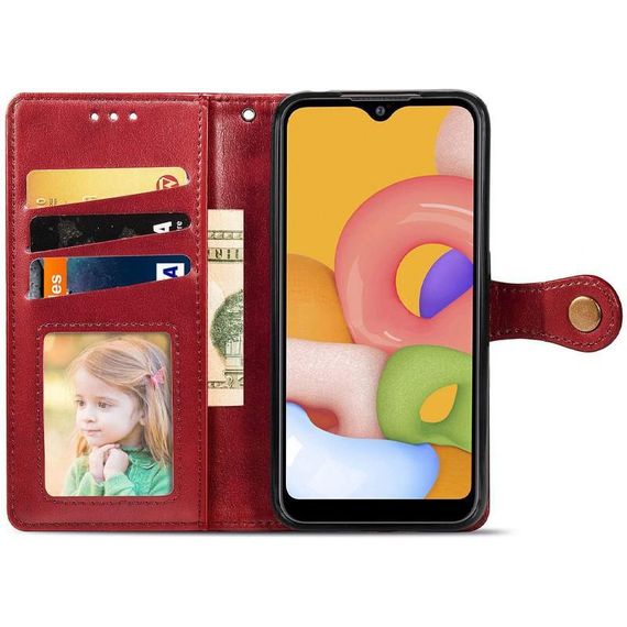 Кожаный чехол-книжка GETMAN Gallant (PU) для Samsung Galaxy A07 Красный | Зображення 3