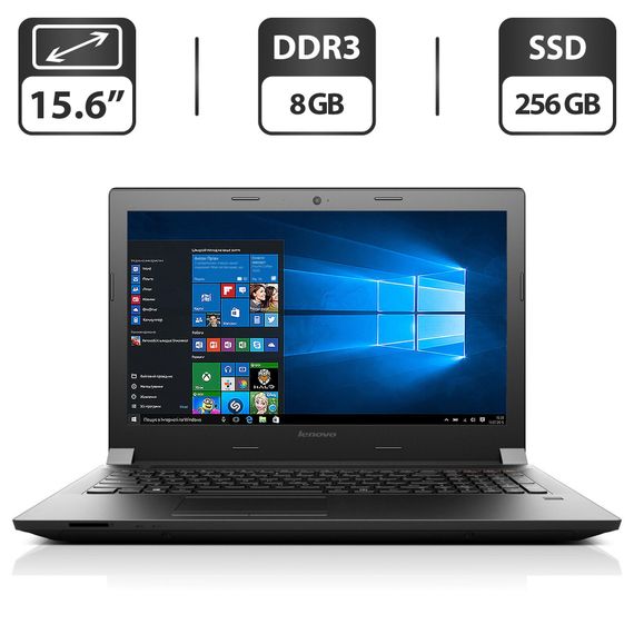 Ноутбук Б-клас Lenovo B51-80 / 15.6" (1366x768) TN / Intel Core i5-6200U (2 (4) ядра по 2.3 - 2.8 GHz) / 8 GB DDR3 / 256 GB SSD / Intel HD Graphics 520 / WebCam / VGA б/в