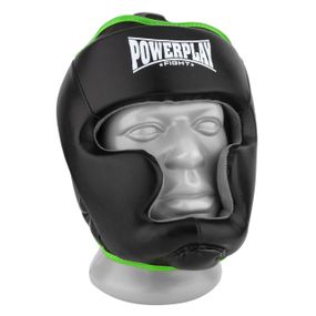 Боксерський шолом тренувальний PowerPlay 3068 PU + Amara Чорно-Зелений M