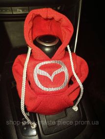 Чехол кофта Худи аксессуар на КПП Car Hoodie мазда Mazda красный подарок автомобилисту 10070