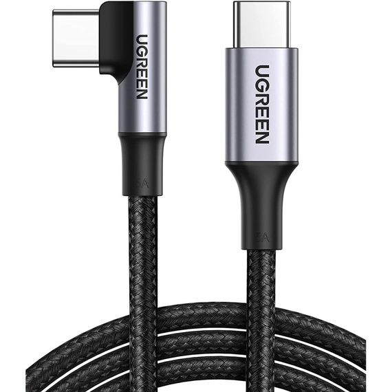 Дата кабель USB-C 2.0 to USB-C 3.0m 90° corner US334 black UGREEN (20583) | Зображення 1