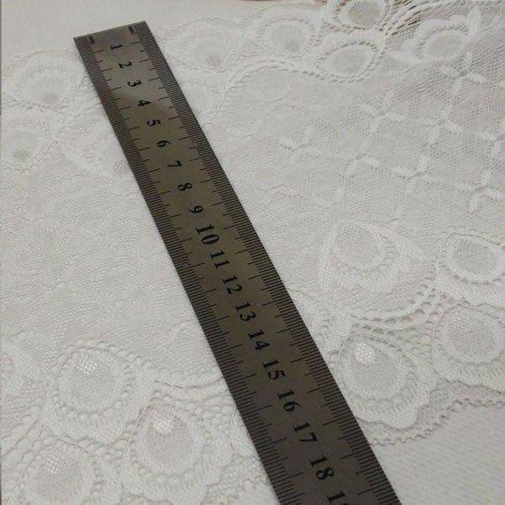 (1 метр) Мереживо гіпюр стрейч, білий колір 17 см (КС-10035Б) | Зображення 3