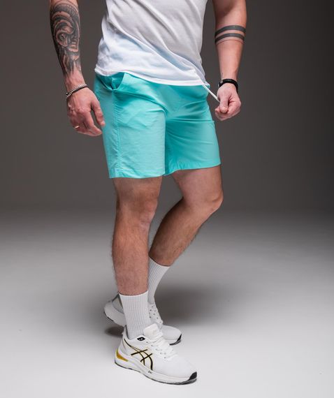 Мужские шорты из плащевки внутри с сеткой RA2031/1  цвет бирюзовый, размер S | Зображення 4