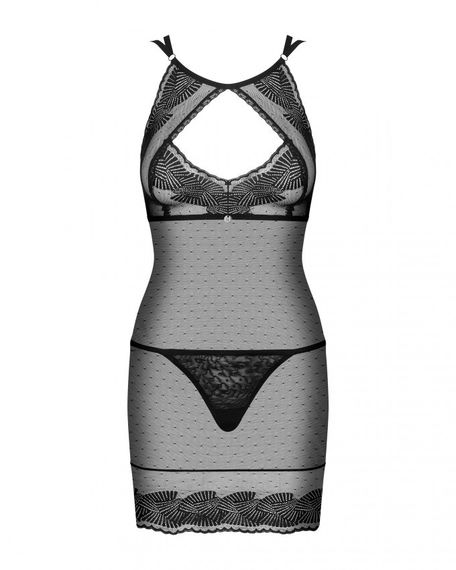 Рубашка мережива Obsessive Allastia чорний, L/XL Sex Aura | Зображення 4