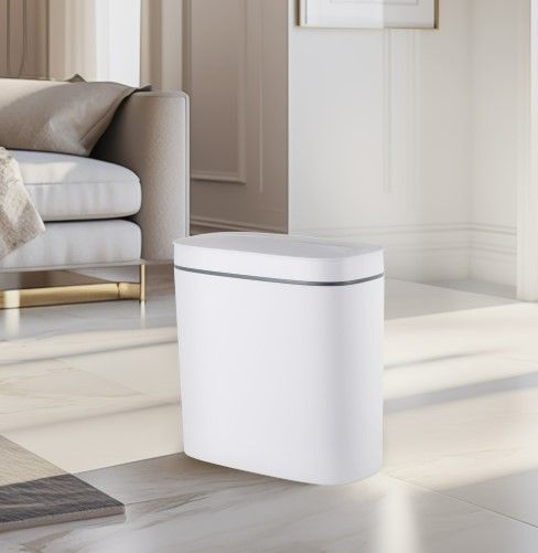 Відро для сміття сенсорне овальне Mixxus Flat-TC0109 White 9 л біле (MI7074) | Зображення 2